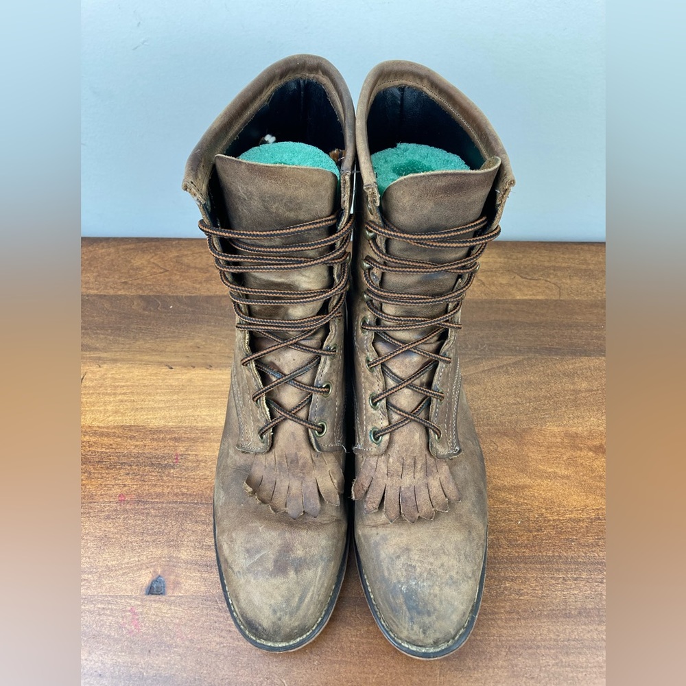 Laredo Brown Leather Western Kiltie Boots - Picture 8 of 13